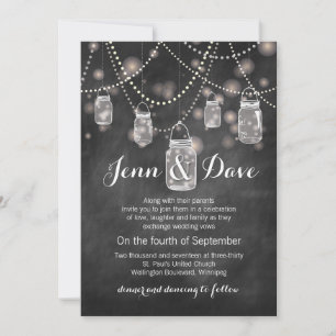 Faire-part de mariage Pot Mason tableau noir