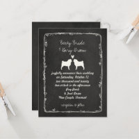Faire-part de mariage pour amateurs de chiens avec