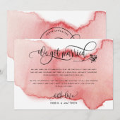 Faire-part de mariage pour ceux qui se sont mariés (Devant / Derrière)