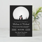 Faire-part de mariage pour couple de chats mignons (Debout devant)