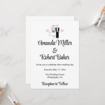 Faire-part de mariage pour couple marié et mariée