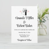 Faire-part de mariage pour couple mariés (Debout devant)