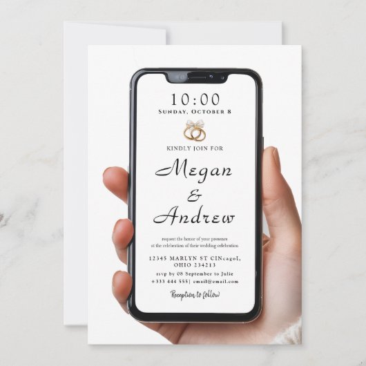 Faire-part de mariage pour écran de verrouillage d (Devant)