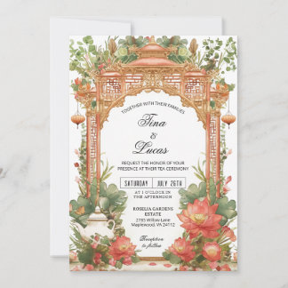 Faire-part de mariage pour la cérémonie du thé au