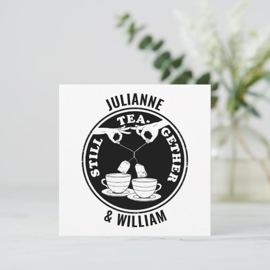 Faire-part de mariage pour les amateurs de thé (Debout devant)