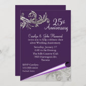 Faire-part de mariage pour les noces de violet et  (Devant / Derrière)