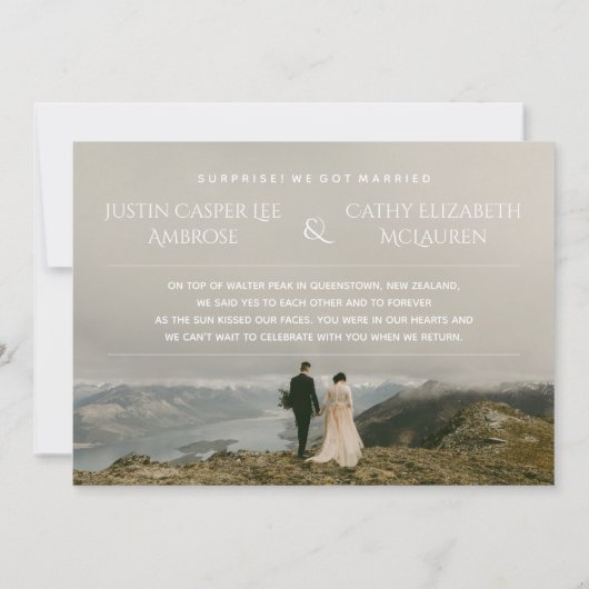 Faire-part de Mariage pour Mariage Fugué de Script (Dos)