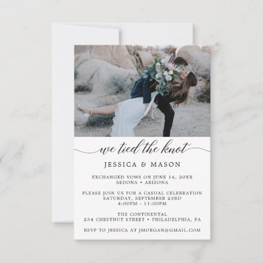 Faire-part de mariage pour mariage intime (Devant)