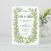 Faire-part de mariage pour seniors style floral (Debout devant)