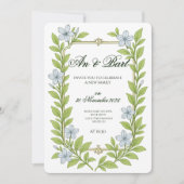 Faire-part de mariage pour seniors style floral (Devant)