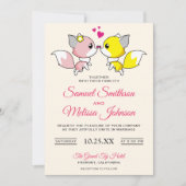 Faire-part de mariage pour un couple de renards ro (Devant)