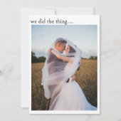 Faire-part de mariage pour une fugue amoureuse ave (Devant)