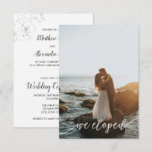 Faire-part de Mariage pour une Réception de Fuite  (Devant / Derrière)