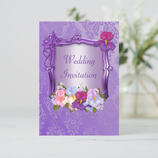 Faire-part de mariage pourpre (Debout devant)