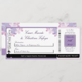 Faire-part de mariage pourpre de carte (Devant / Derrière)