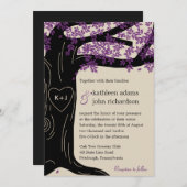 Faire-part de mariage pourpre de chêne (Devant / Derrière)