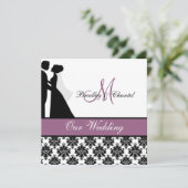 Faire-part de mariage pourpre de couples de (Debout devant)