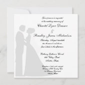 Faire-part de mariage pourpre de couples de (Dos)
