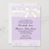 Faire-part de mariage pourpre de dentelle blanche (Devant)