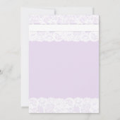 Faire-part de mariage pourpre de dentelle blanche (Dos)