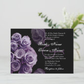 Faire-part de mariage pourpre de roses métallique (Debout devant)