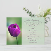 Faire-part de mariage pourpre de tulipe (Debout devant)