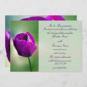 Faire-part de mariage pourpre de tulipe (Devant / Derrière)