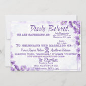 Faire-part de mariage pourpre - "Dearly Beloved" (Dos)