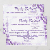 Faire-part de mariage pourpre - "Dearly Beloved" (Devant / Derrière)