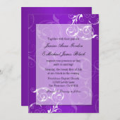 Faire-part de mariage pourpre et blanc (Devant / Derrière)