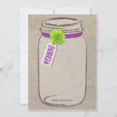 Faire-part de mariage pourpre et vert rustique de (Dos)