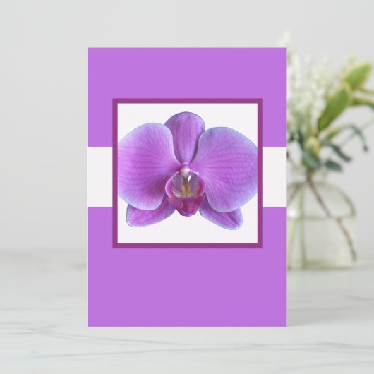 Faire-part de mariage pourpre orchidée (Debout devant)