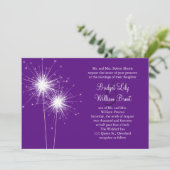 Faire-part de mariage pourpre Sparkler (Debout devant)