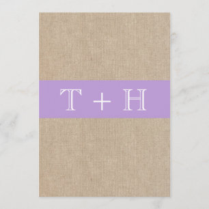 Faire-part de mariage pourpre vintage de toile de