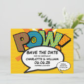 Faire-Part de Mariage Pow de Bande Dessinée Fun Mo (Debout devant)