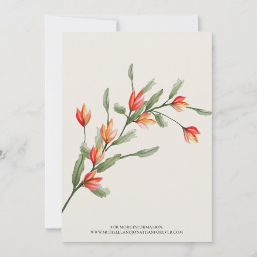 Faire-Part de Mariage Prairie de Fleurs Sauvages - (Dos)