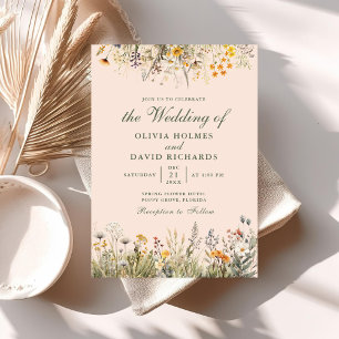 Faire-part de mariage Prairie de fleurs sauvages à