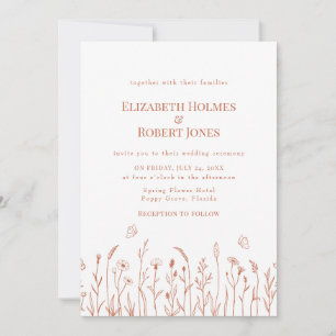 Faire-part de mariage Prairie de fleurs sauvages e