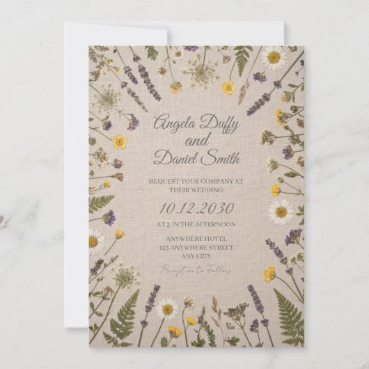 Faire-part de mariage Prairie de Marguerite Sauvag (Devant)