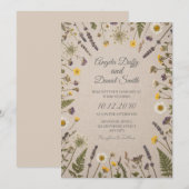 Faire-part de mariage Prairie de Marguerite Sauvag (Devant / Derrière)