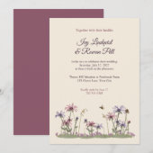 Faire-part de mariage Prairie de Monarde et de Thy (Devant / Derrière)