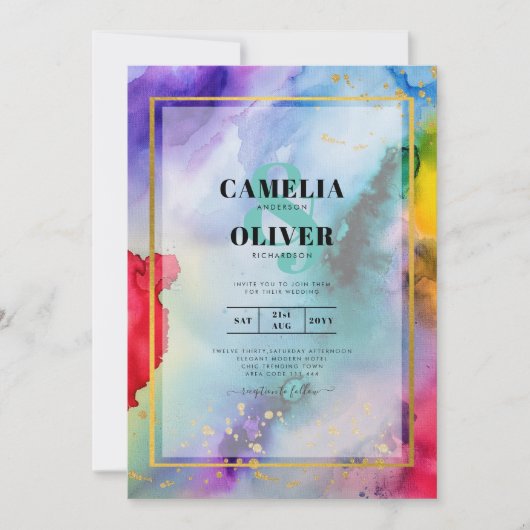 FAIRE-PART DE MARIAGE PRIDE EN COURSE Encre LeahG (Devant)