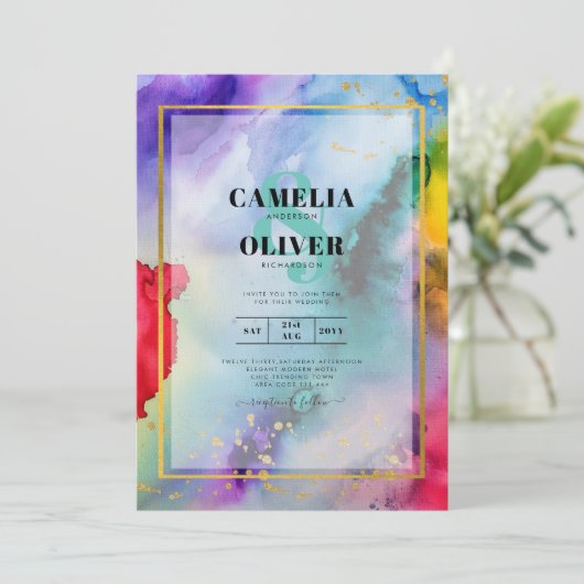 FAIRE-PART DE MARIAGE PRIDE EN COURSE Encre LeahG (Debout devant)