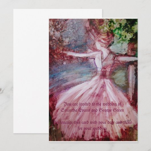 Faire-part de mariage "Princess Bride" (Devant / Derrière)