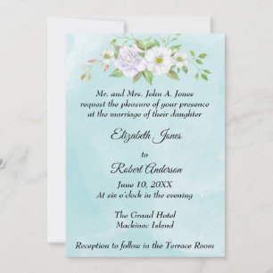 Faire-part de mariage printanier avec fleurs de ma