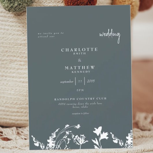 Faire-part de mariage printanier poétique