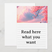 Faire-part de mariage printemps Cerisier en Fleurs (Devant / Derrière)