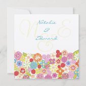 Faire-part de mariage printemps été Monogramme (Dos)