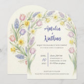 Faire-part de mariage Printemps Éveillé (Devant / Derrière)