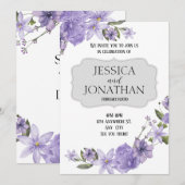Faire-part de mariage Printemps Violet (Devant / Derrière)